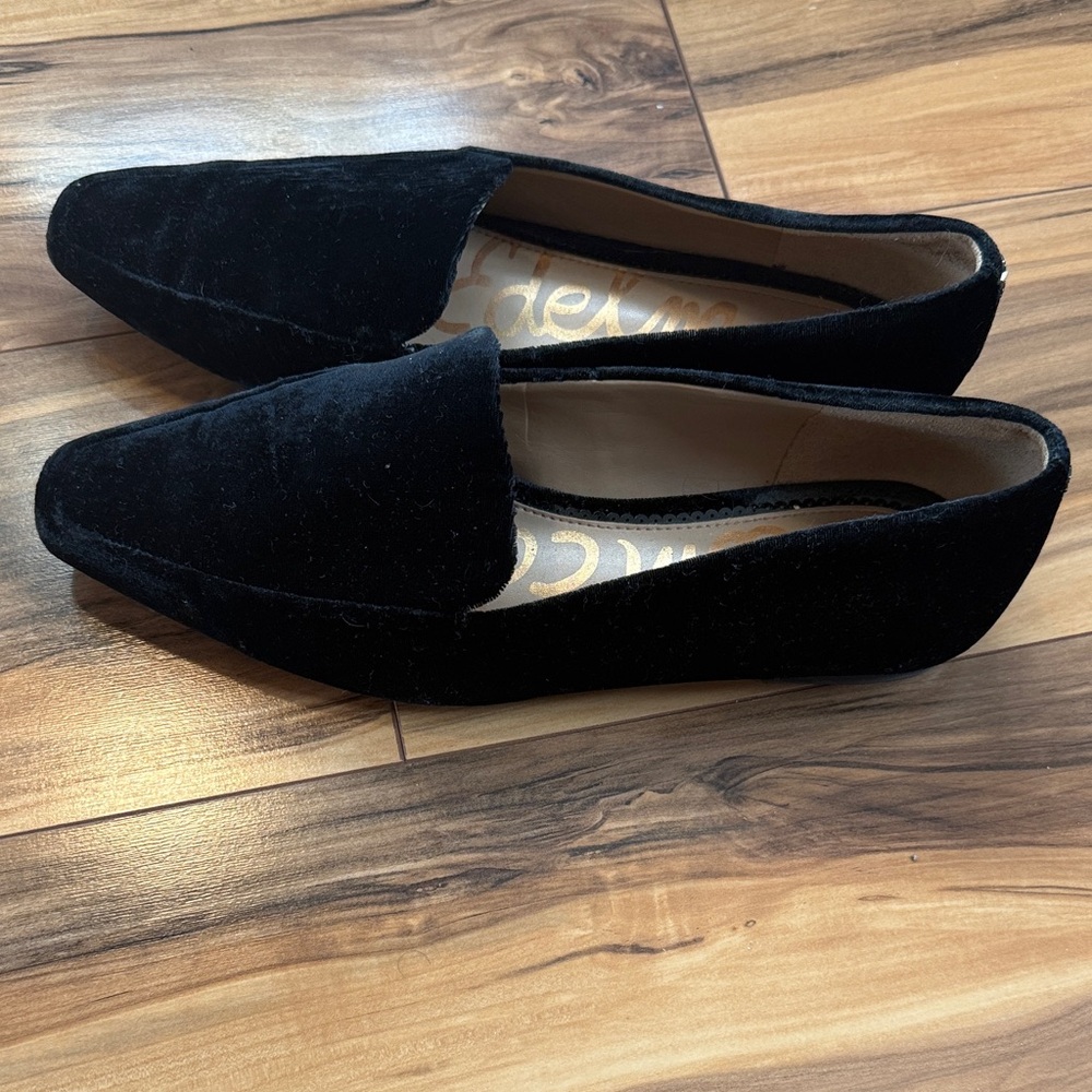 Sam Edelman Black Velvet Flats - Picture 2 of 10
